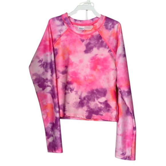Thereabouts Girls' Pink Tie-Dye Rash Guard 2 Piece Bathing Suit Set - Picture 2 of 11